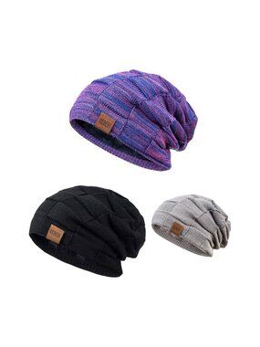REDESS Beanie Hat Bundle Of 3 for Men and Women Winter Warm Hats Knit Slouchy